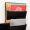 Mind Reader 3-Tier Wall-Mounted File Organizer, Wood and Metal Vertical Rack for Mail, Magazines, and Documents, Black
